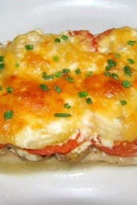Минтай с сыром и помидорами (59 фото)