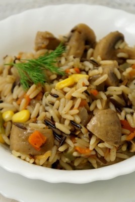 Жареные грибы с рисом (65 фото)