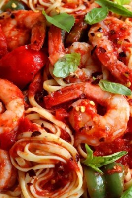 Спагетти в сливочном соусе с помидорами (65 фото)