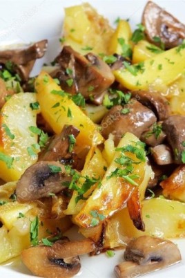 Жареная картошка с солеными грибами (62 фото)