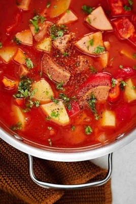 Суп с фасолью и колбасками (69 фото)