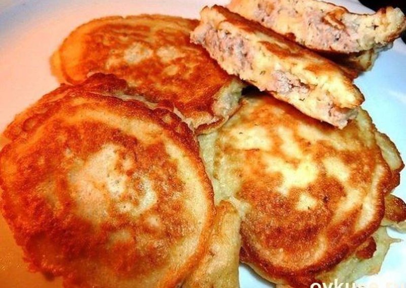 Оладьи с мясом