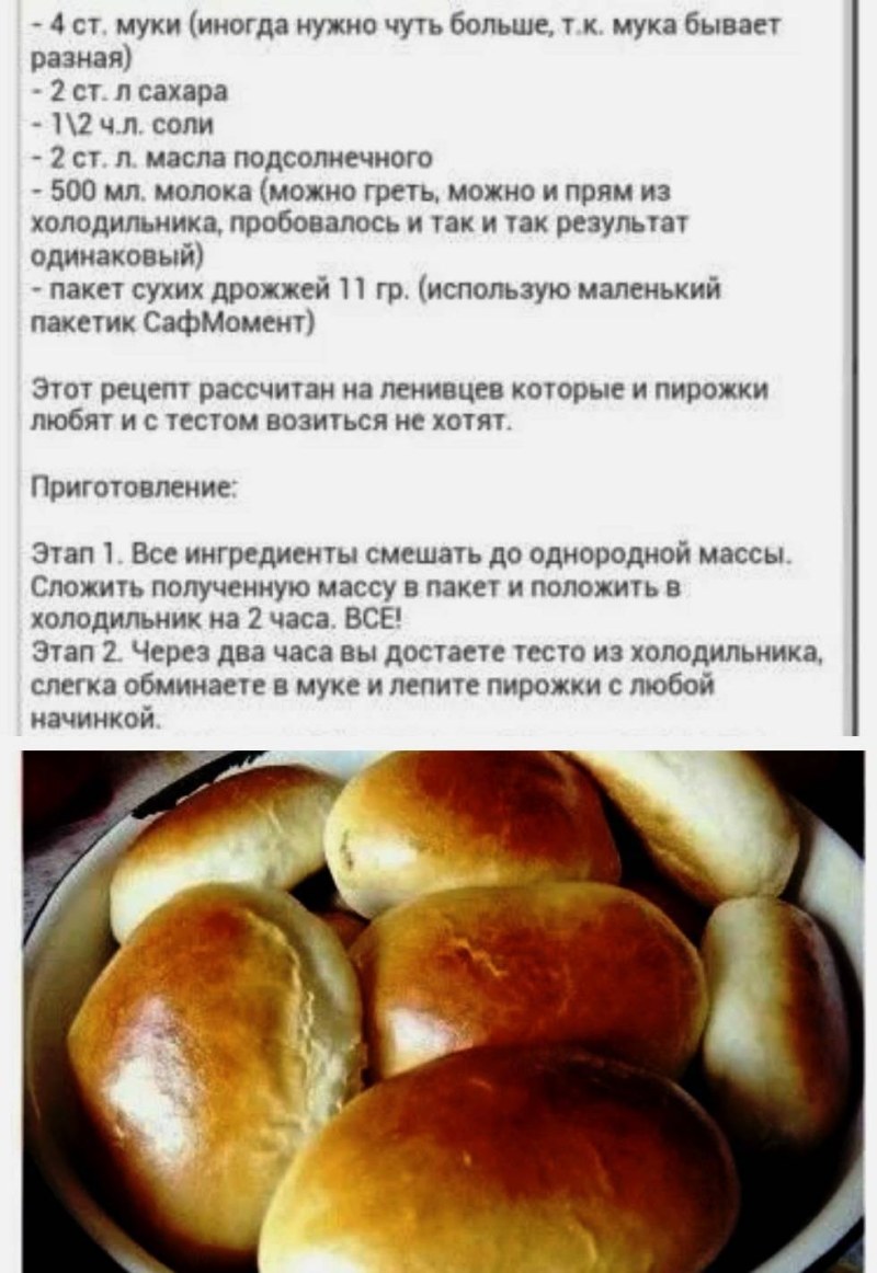 Рецепт теста для пирожков