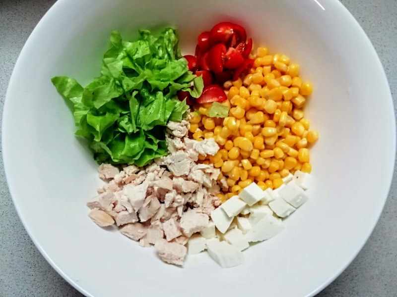 Салат кучками Радуга