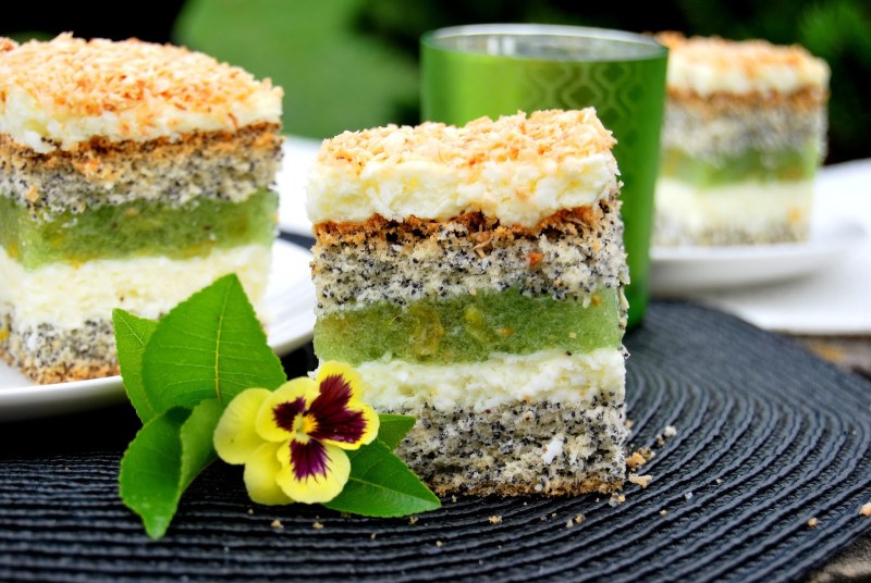 Торт маковый бисквит лимонный курд