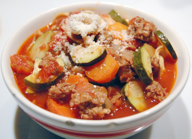 Овощное рагу с кабачками и мясом