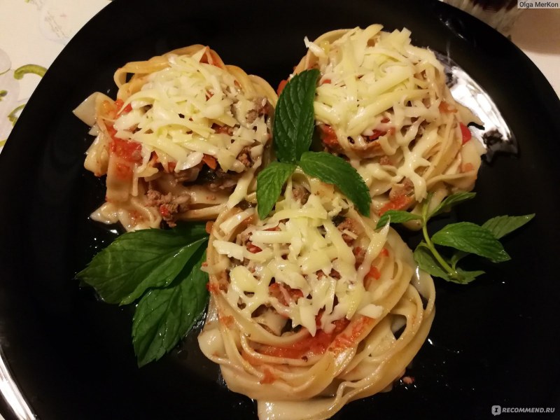 Макаронные гнезда Макфа с фаршем в духовке