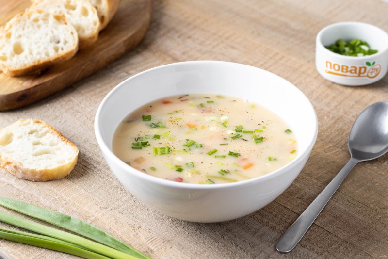 Куриный суп с плавленым сыром