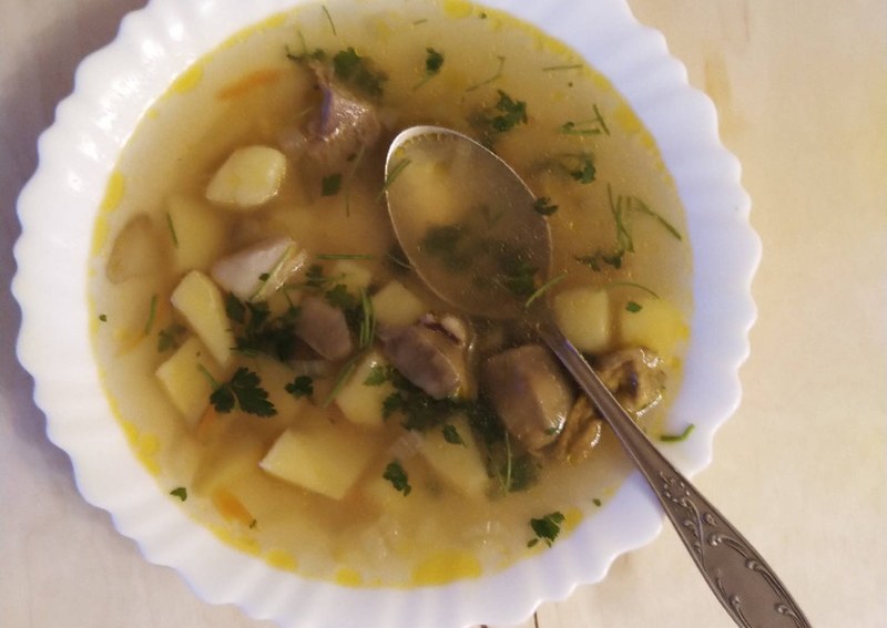 Суп с шампиньонами и картофелем и вермишелью