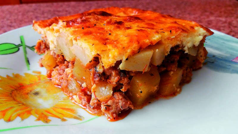 Макаронная запеканка с мясом