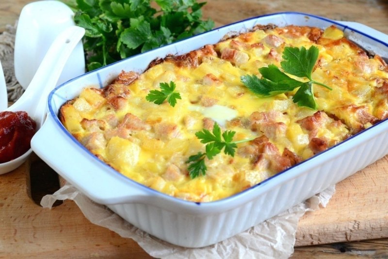 Запеканка с картофелем и курицей