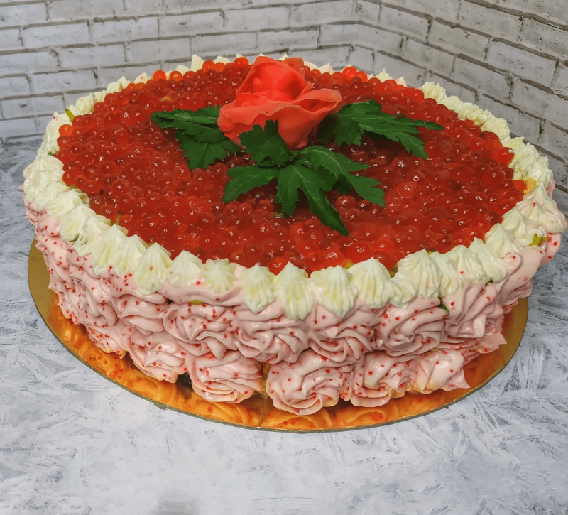 Салат суши торт Филадельфия