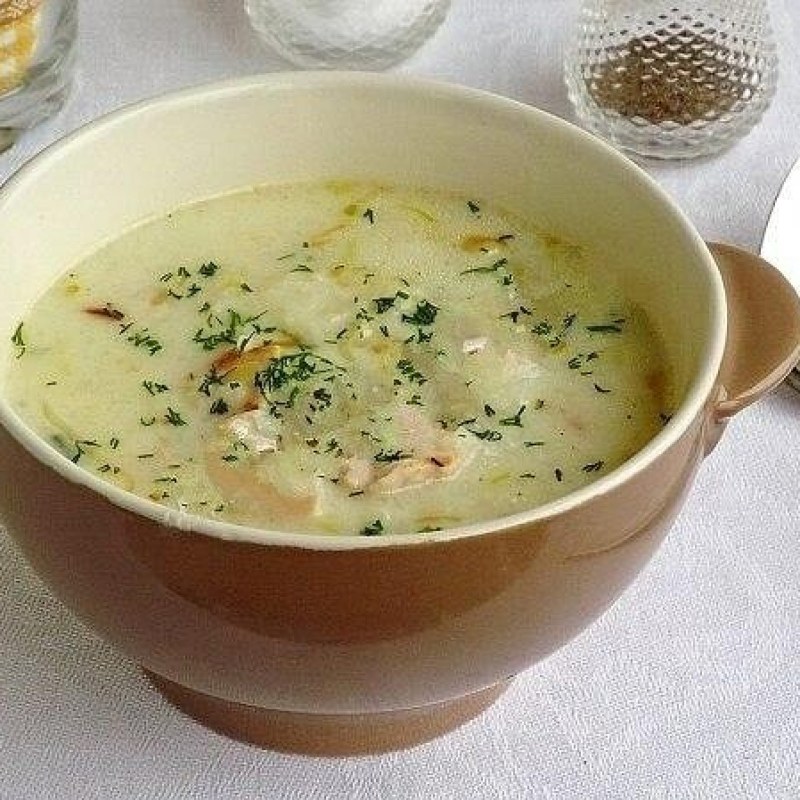 Куриный суп с плавленным сыром