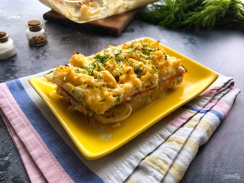 Запеканка с курицей и овощами