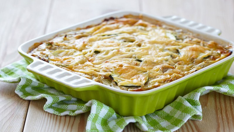 Картофельный гратен с курицей и грибами