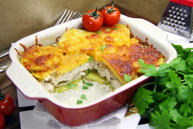 Куриная запеканка с овощами