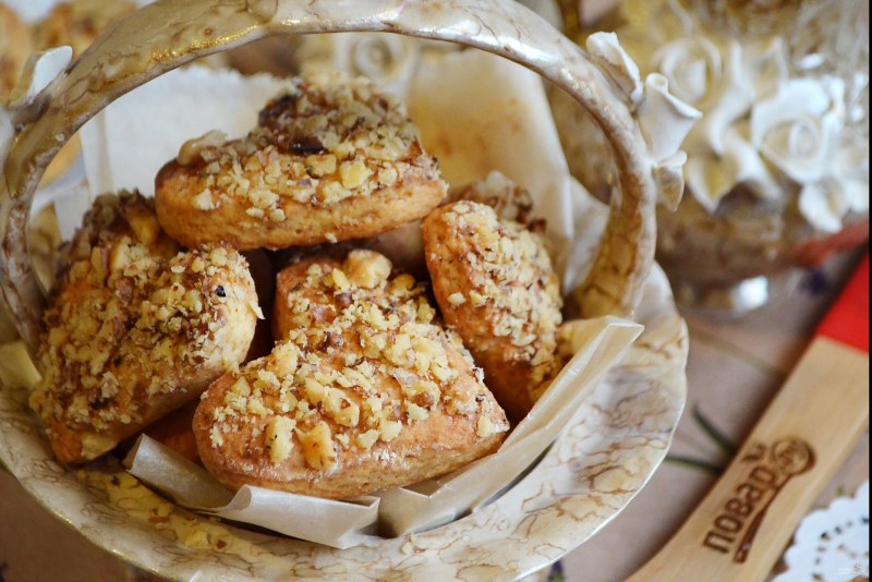 Песочное печенье с орехами