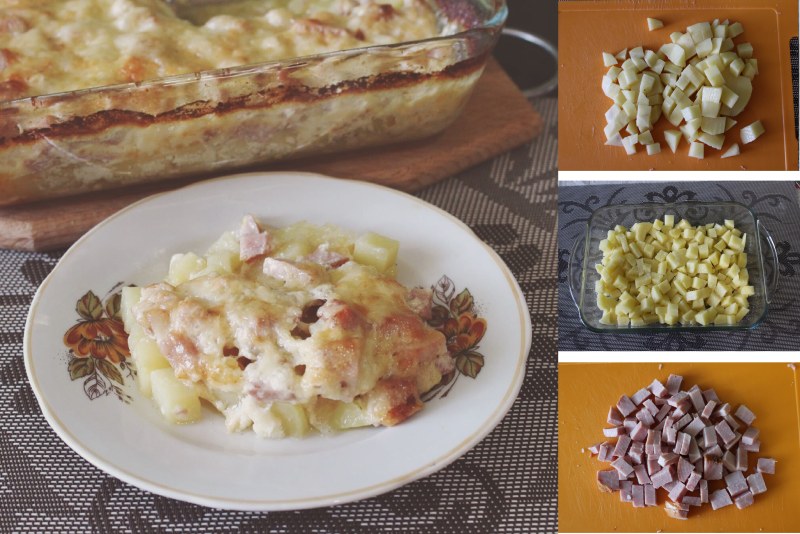 Запеканка из куриной грудки с картофелем