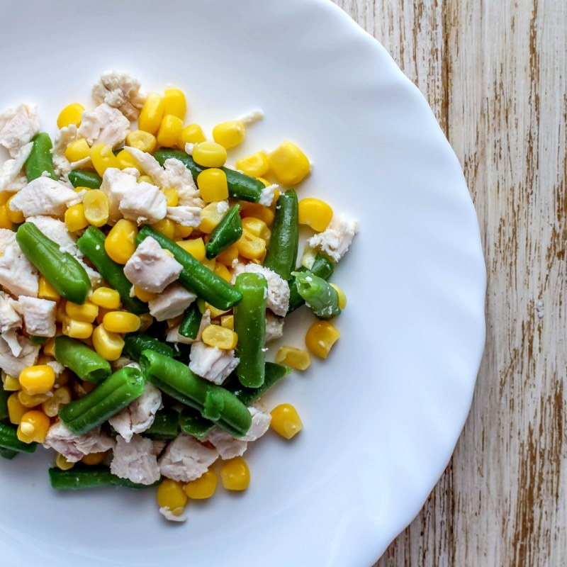 Гарнир фасоль стручковая кукурузой