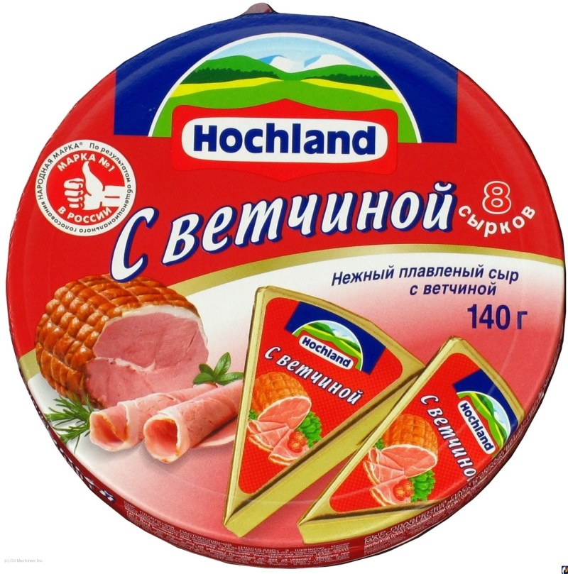 Сыр Hochland с ветчиной, 140 г