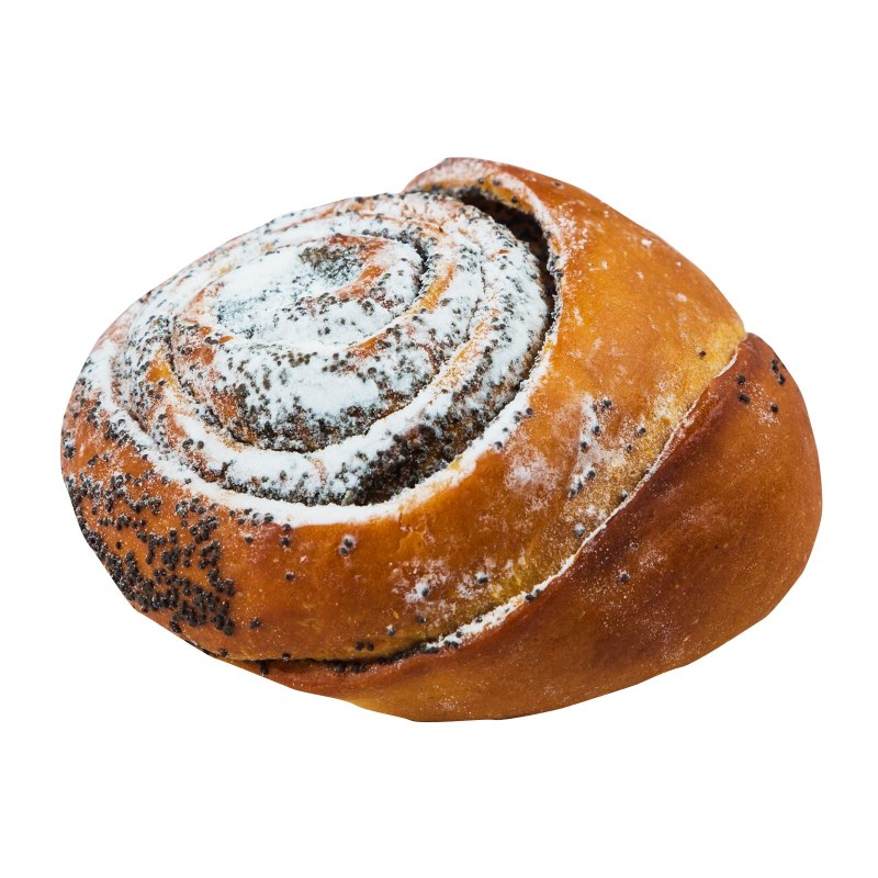 Булочка Устрица с маком и шоколадом