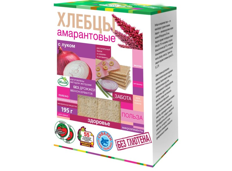 Хлебцы амарантовые "di&di" с луком 195г