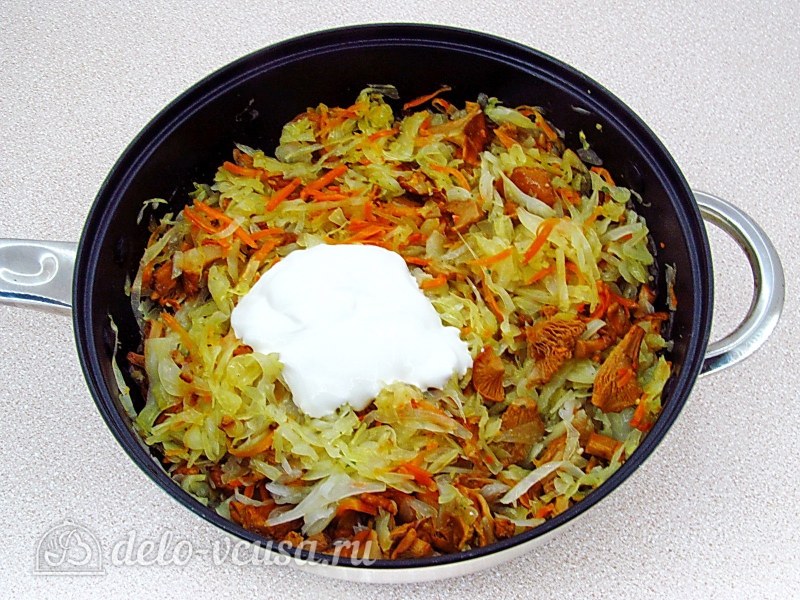 Капуста запеченная с лисичками