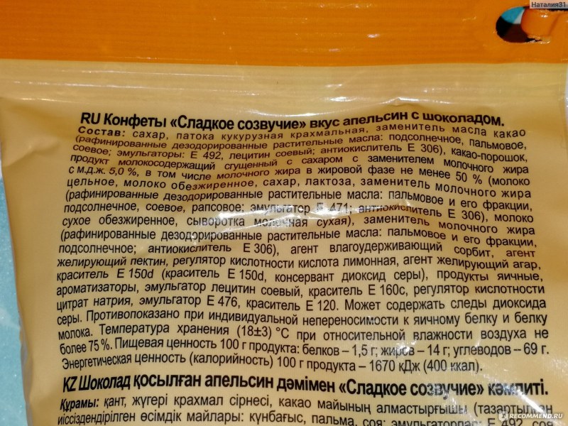 Этикетка пищевого продукта