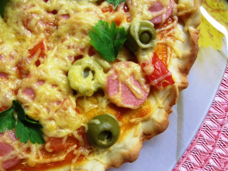 Гавайская пицца с кукурузой