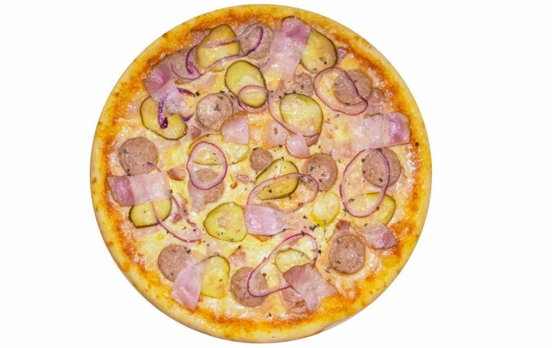 Пицца домашняя с сосисками
