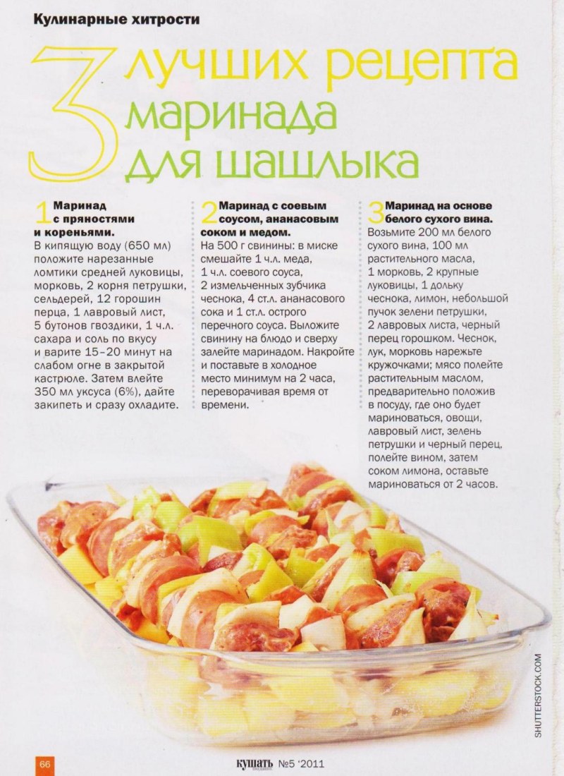 Рецепты маринада для шашлыка