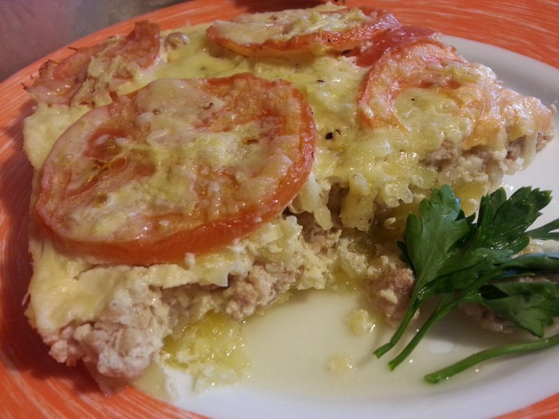 Запеканка с куриным фаршем