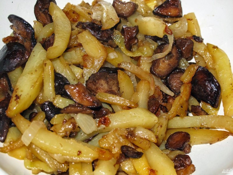 Жарка картошки с грибами
