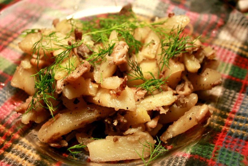 Жареная картошка с грибами