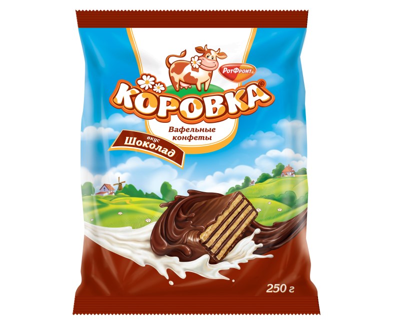 Вафельные конфеты коровка молочная 250 гр рот-фронт