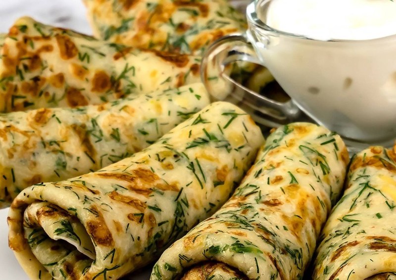 Сырные блинчики на молоке