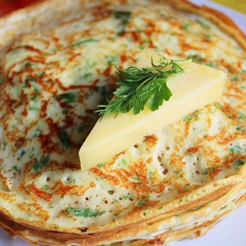Блинчики с картошкой и зелень
