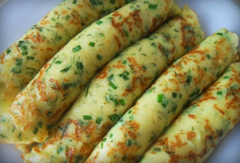Сырные блинчики с зеленью