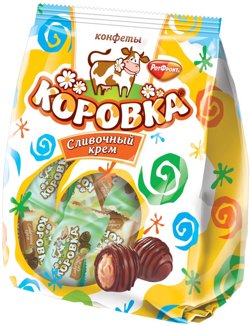 Конфеты коровка сливочный крем, пакет