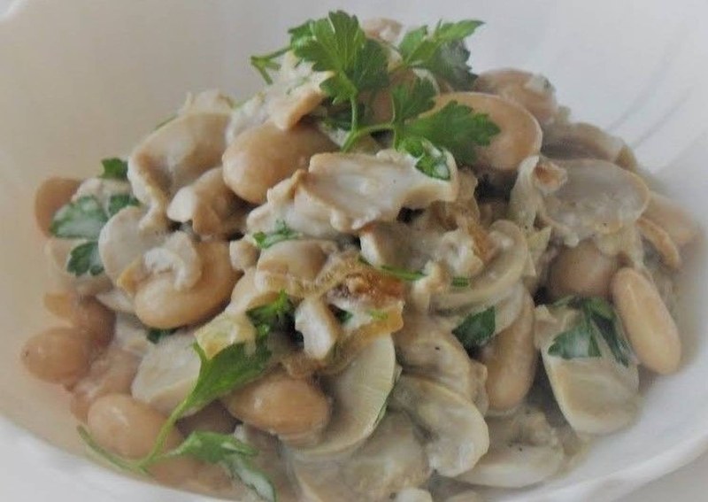 Салат с ветчиной и грибами
