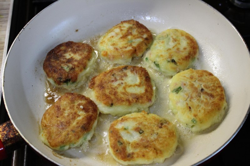 Оладушки с ветчиной и сыром