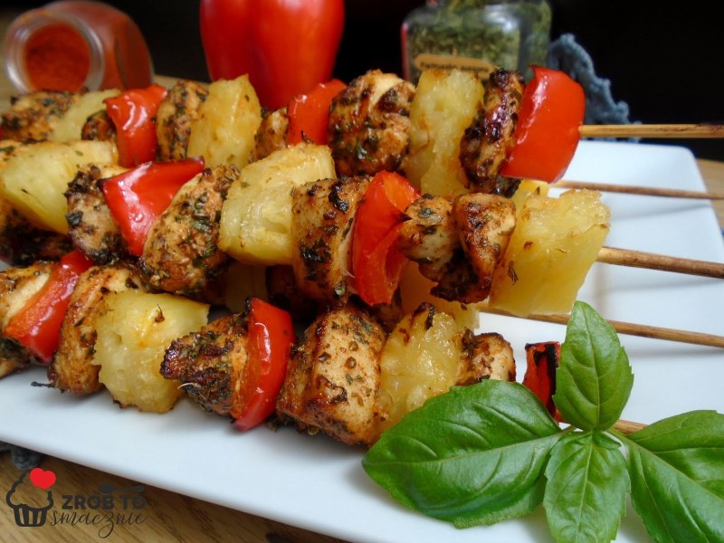Куриный шашлык с грибами