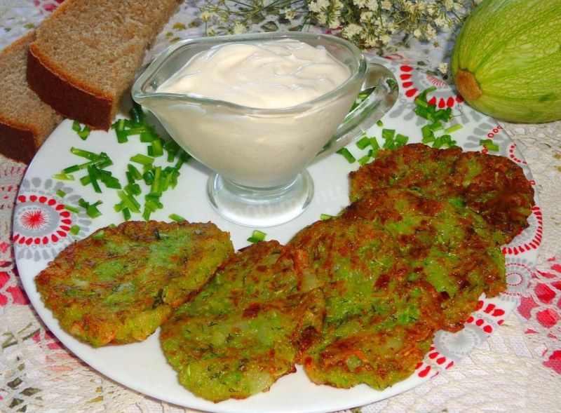 Кабачковые оладьи без яиц