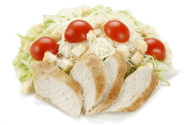 Греческий салат с курицей и сухариками