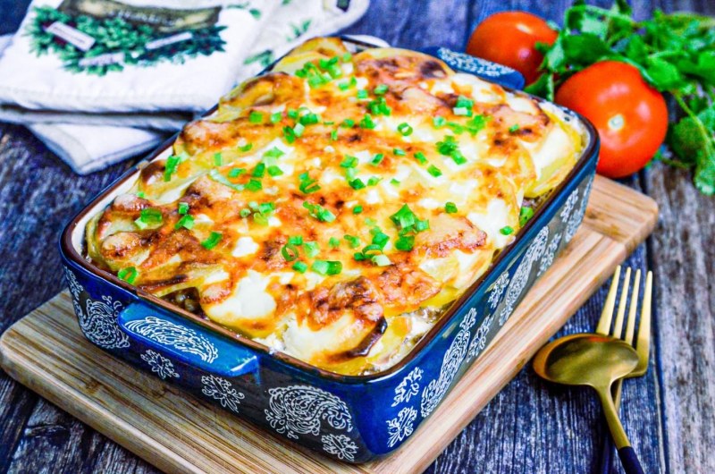 Запеканка картофель фарш баклажаны в духовке