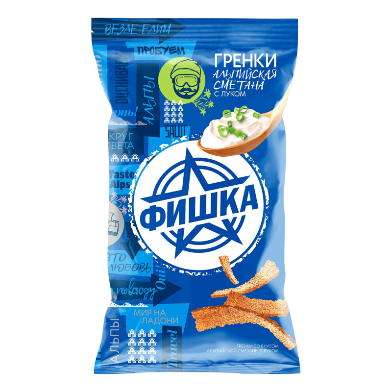 Сухарики фишка 40г. 1х45 ассорти новая фасовка