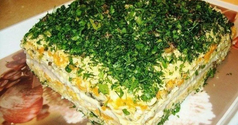 Закусочный торт Наполеон Мимоза