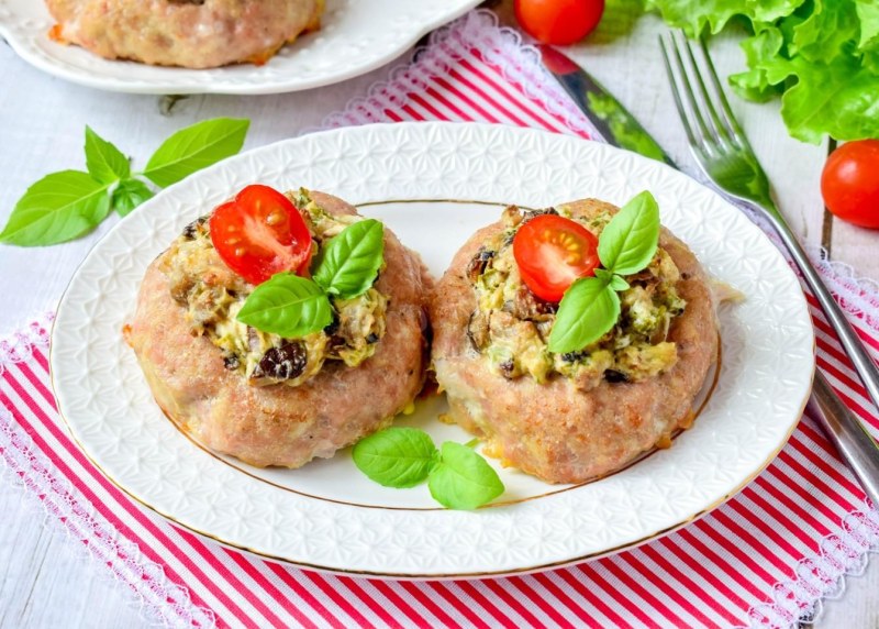 Картофельные гнезда с грибами