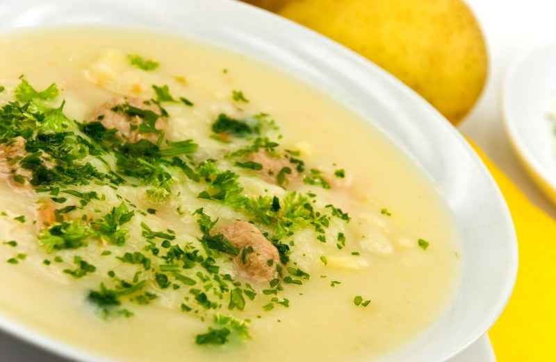 Сырный суп пюре с курицей