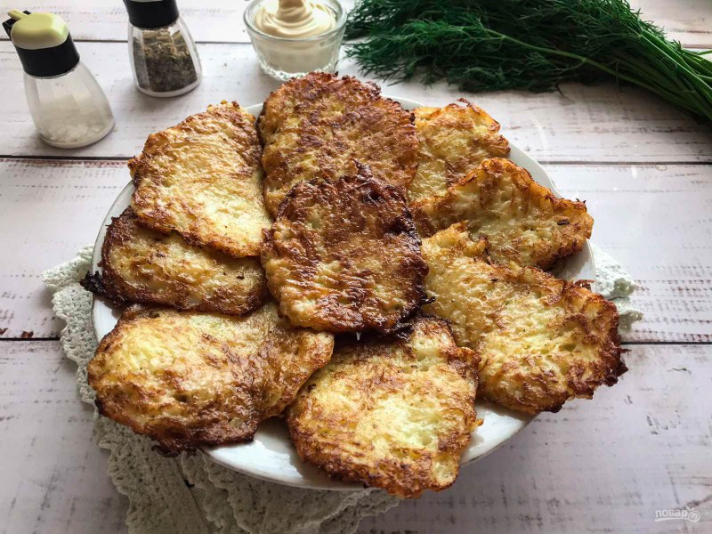 Драники картофельные с ветчиной и сыром